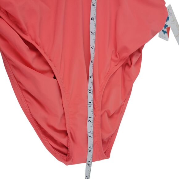 Anne Cole Swim Bottom Juicy Coral Convertible Shirred Bikini Womens Size 18W NWT - Picture 10 of 10